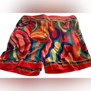 Qegar Vibrant Multicolor Abstract Print Shorts, new